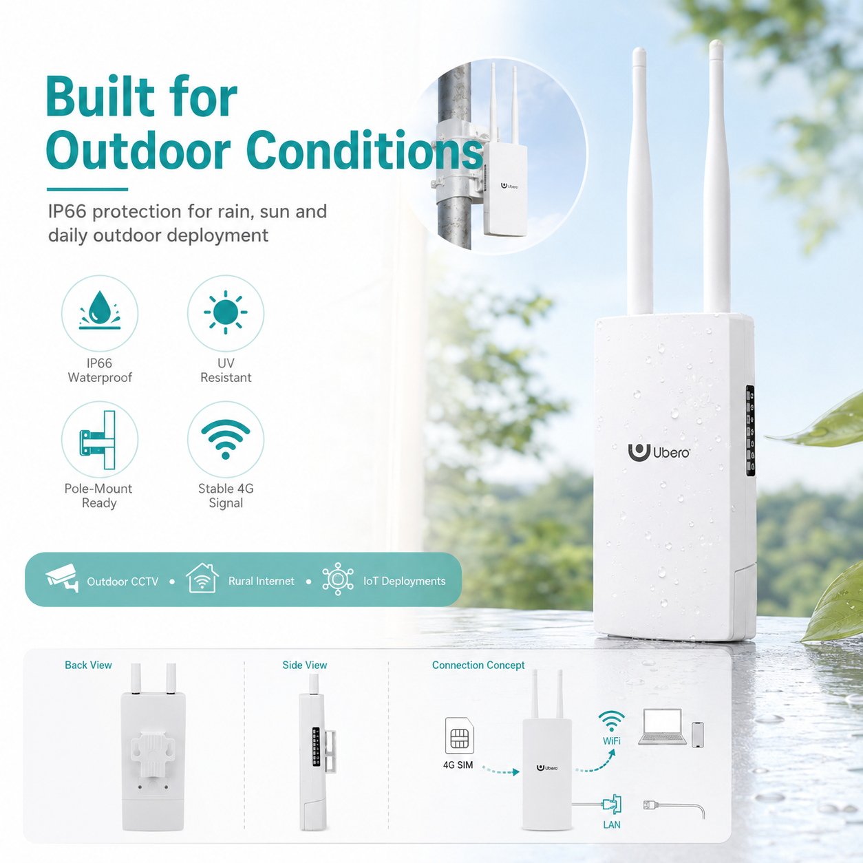 Ubero R2 4G 300mbps Outdoor WiFi Router with Sim Card - Image 10