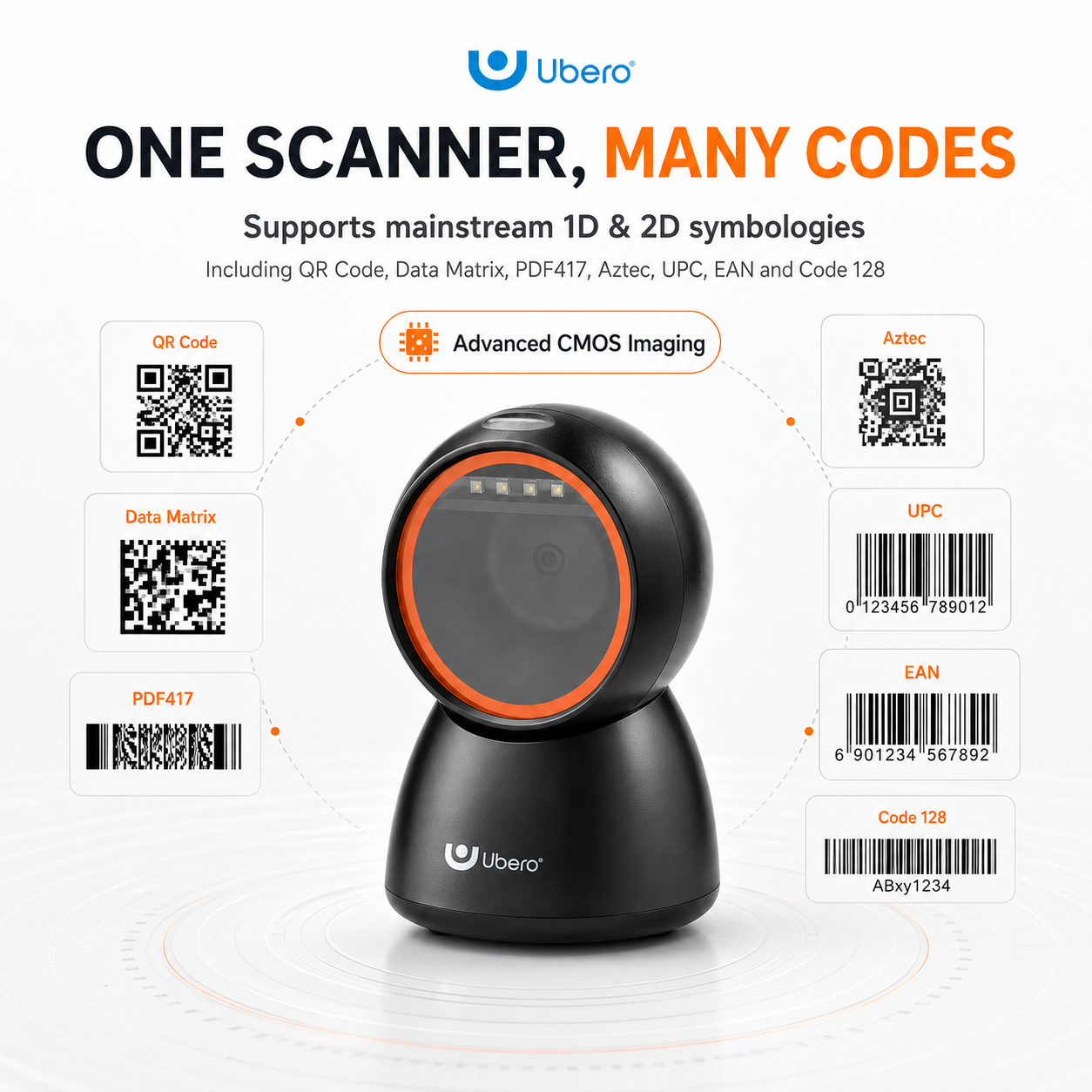 Ubero S3 Desktop Omidirectional 2D Barcode Scanner - Image 8