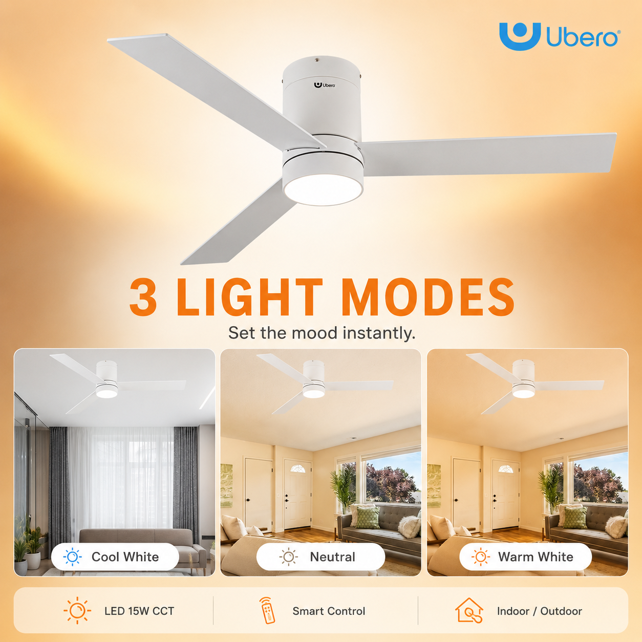 Ubero Smart ceiling fan with light - Image 14