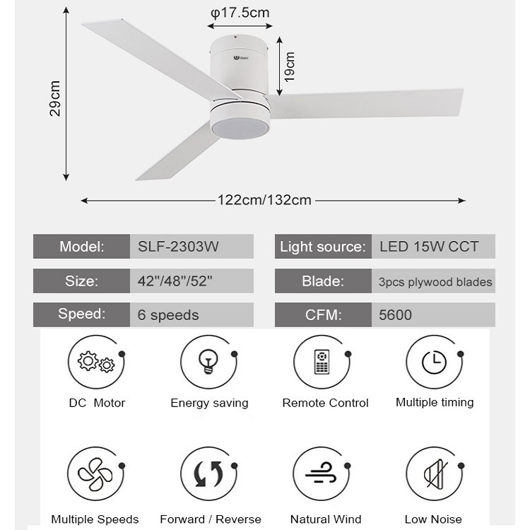 Ubero Smart ceiling fan with light - Image 9