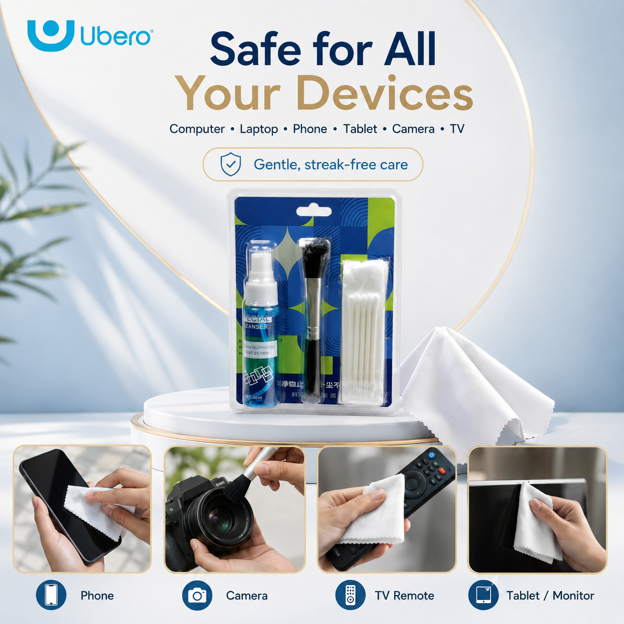 Ubero 4 in 1 Computer, Phone, Camera & TV Screen Cleaning Kit - Image 3
